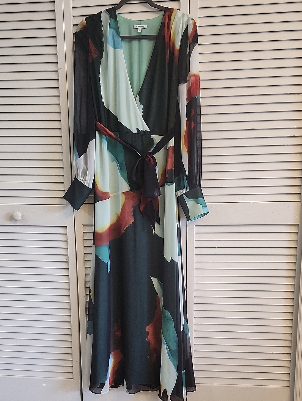 Chico's Abstract Wrap Maxi Dress